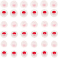 Silicone Earbud Tips - Soft & Comfortable Earphone Cushions, 18 Pairs (S/M/L) - White & Red, Fits 3.8mm-5.5mm Inner Hole, Compatible with Most in-Ear Headphones