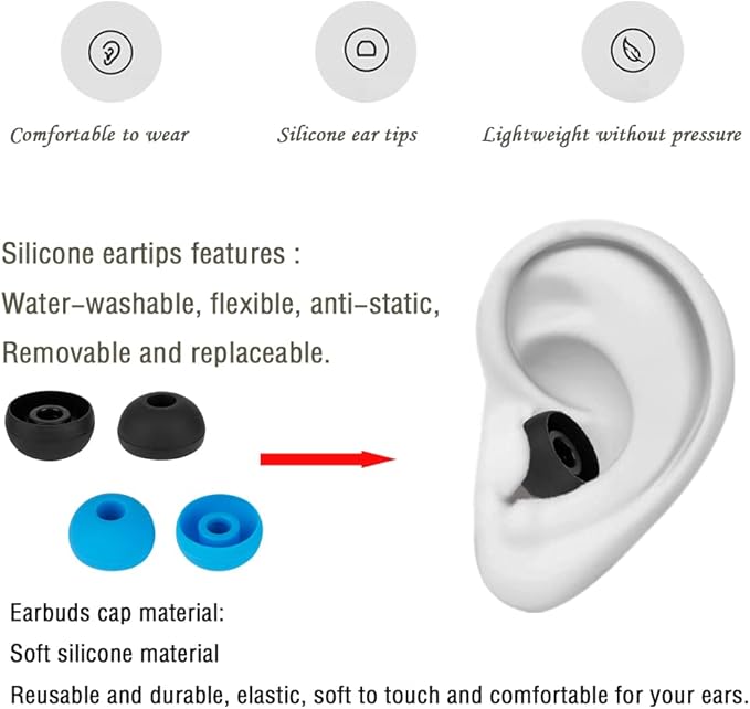 Silicone Ear Tips Earbuds Replacement Tips Compatible with Powerbeats 1/2/3 Wireless Beats by Dre Headphones,Earbud Cap (8 Pairs