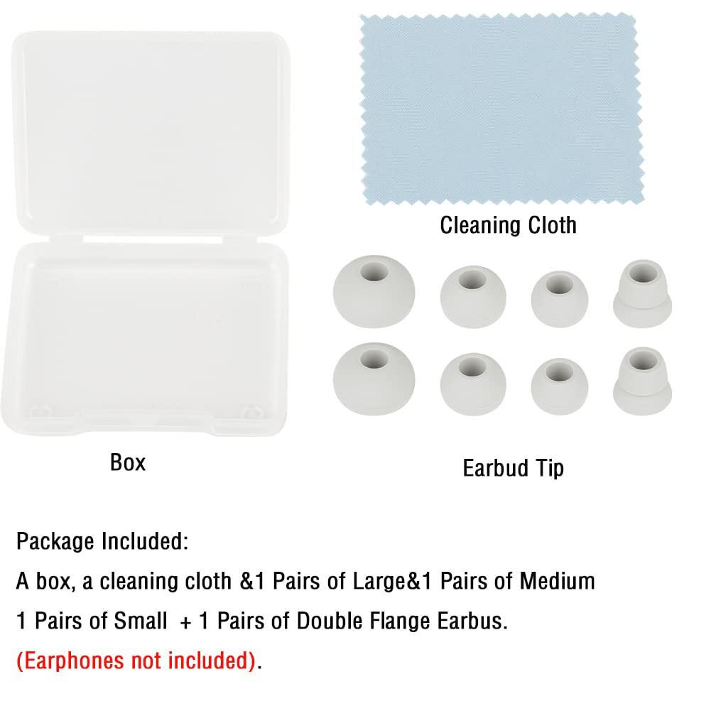 4 Pairs Silicone Ear Tips Earbuds Replacement Tips Earbuds Cap Eartips Tips Compatible with Powerbeats 1/2/3 Wireless Beats by Dre Headphones (Light Gray)