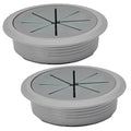2 Pcs Desk Grommet 3-1/8" / 80 mm, Desk Hole Cover for Cables Dark Grey, Cable Grommet ABS Plastic, Desk Hole Grommet for Home & Office Pc, Detachable Cable Cord Organizer