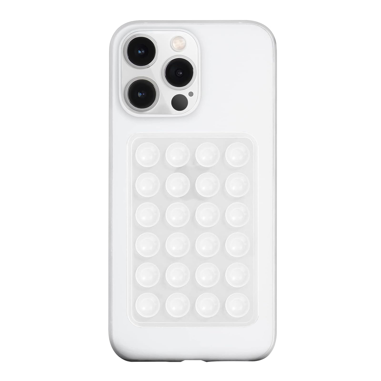LvShuLiangPin Anteel Silicone Suction Phone Case Mount, Silicon Adhesive Phone Accessory for Smartphones, Hands-Free Mirror Shower Phone Holder for Selfies, Tiktok Videos (Translucent)