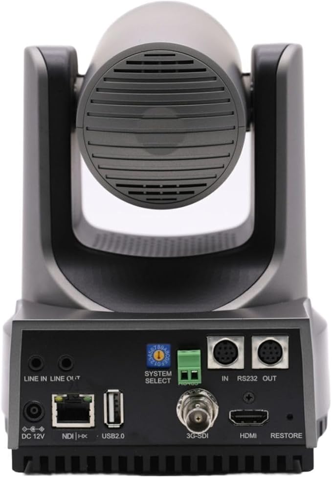 PTZOptics Move 4K 20x Auto-Tracking PTZ Camera with Built-In Tally Light, 3D Noise Reduction, and Advanced White Balance Modes (Gray)