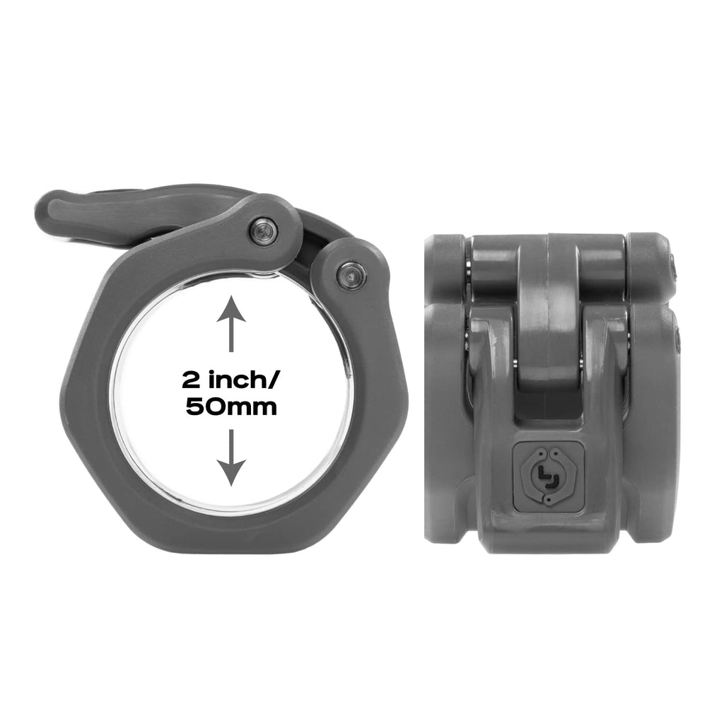 Lock-Jaw Barbell Collars HEX Olympic Barbell Clamps 2 Pcs – Heavy Duty Bar Clamps for 2” & 50mm Olympic Bars – Secure Weight Bar Clamps for Strength Training & Home Gym Accessories – Light Blue