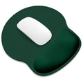 ITNRSIIET Ergonomic Mouse Pad with Wider Memory Foam Wrist Rest +17% - Curved Cushion Reduces Pressure 20%, Pain Relief, Non-Slip, Smooth, Cute Colors, 9.85 x 9 in, Deep Green