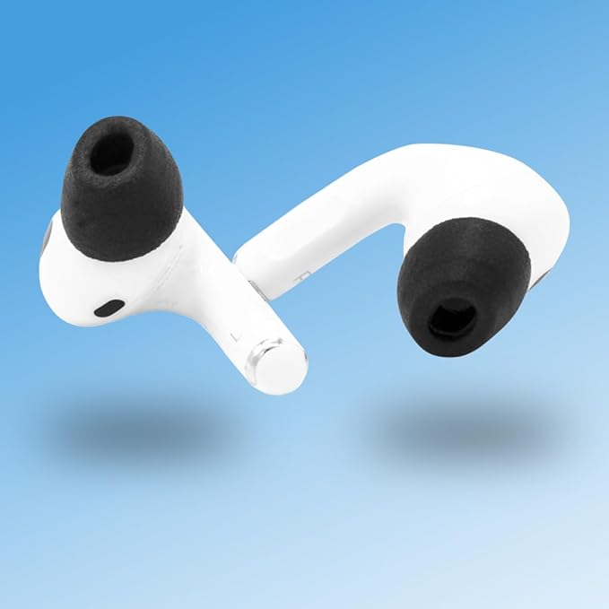 Comply Memory Foam Replacement Earbud Tips for Apple AirPods Pro 1 & 2 | Ultimate Comfort, Secure Fit, Superior Noise Isolation | Anti Slip, Prevent From Falling Out | Black, Medium (3 Pairs)
