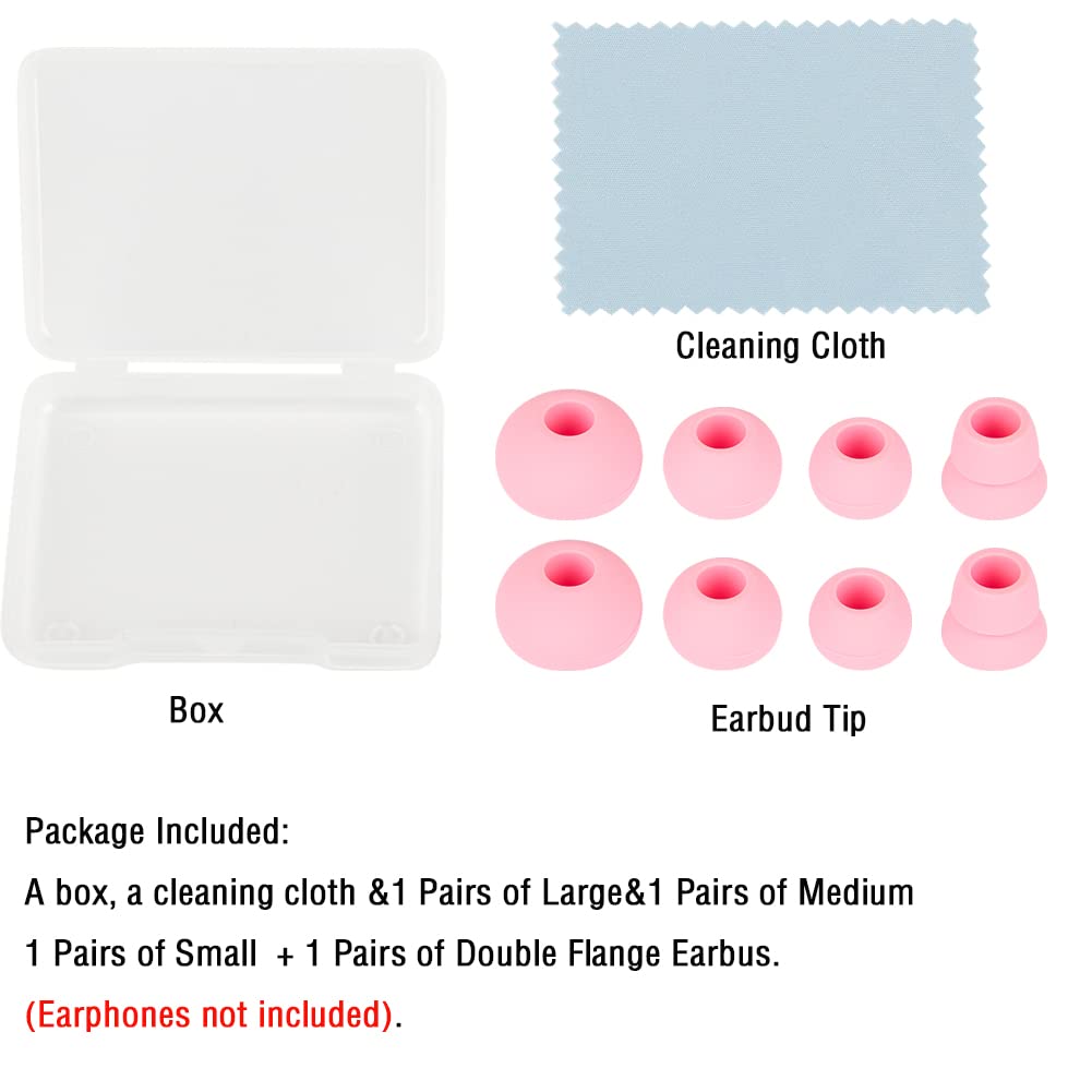 4 Pairs Silicone Earbud Tips Replacement Earbuds Cap Ear Tips Compatible with Powerbeats 1/2/3 Wireless Beats by Dre Headphones,(Pink)