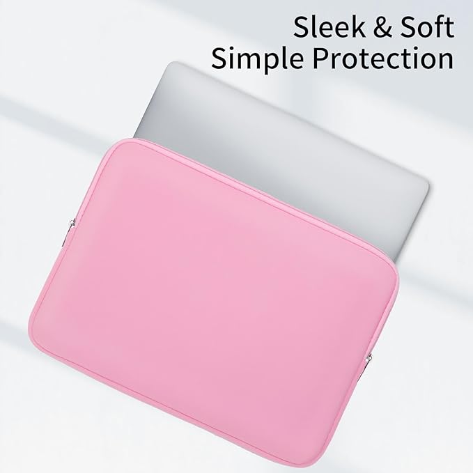 RAINYEAR 11-11.6 Inch Laptop Sleeve Protective Case Soft Lining Carrying Bag Padded Zipper Cover Compatible with 11.6" MacBook Air for 11" Notebook Computer Tablet Chromebook (Pink, Upgraded Version)