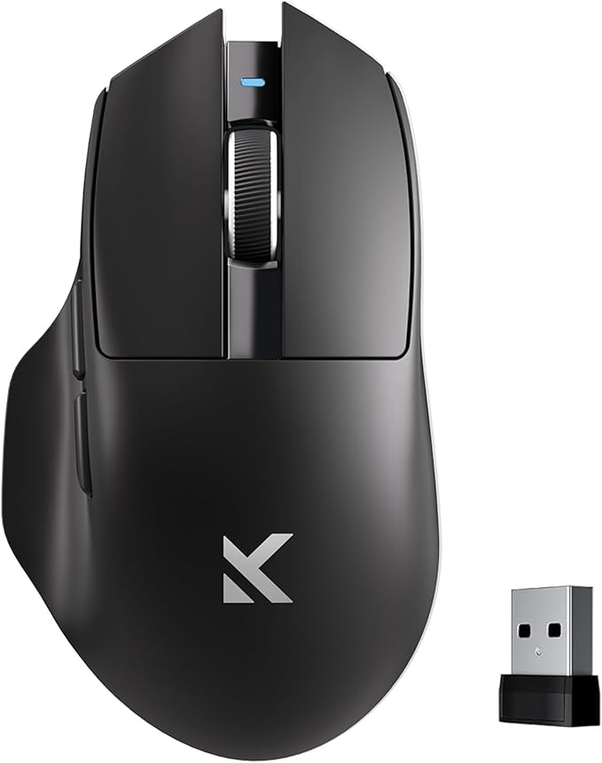 G7 Lightweight Ergonomic Wireless Mouse, PAW3311 12K DPI Sensor, Tri-Mode Connection, Wireless/Wired 1K Polling, 55g Weight, 800mAh Bettery (Black)