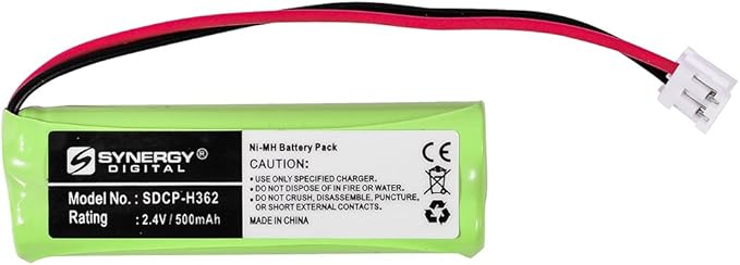 Synergy Digital Cordless Phone Battery, Compatible with Vtech 89-1337-00-00, BT18443, BT28443 Cordless Phone Battery (Ni-MH, 2.4V, 500 mAh)