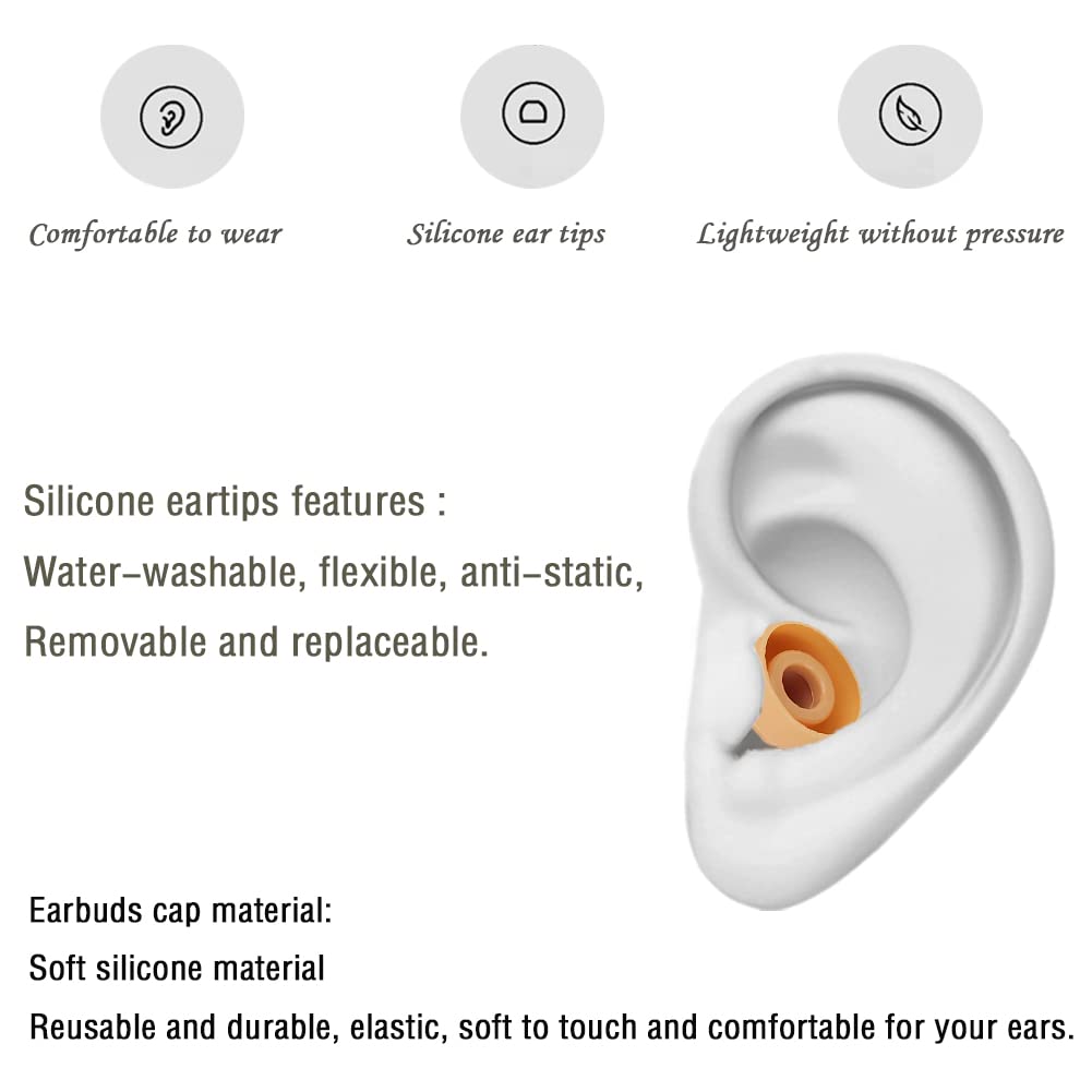 Replacement Silicone Ear Bud Tips Earbuds Cap Compatible with Powerbeats 1/2/3 Wireless Beats by Dre Headphones,4 Pairs Earbud Tips(Gold)