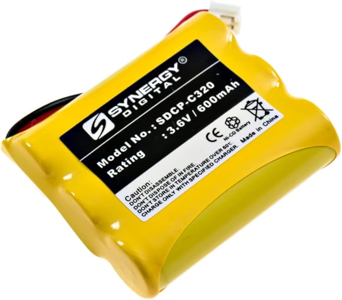 Synergy Digital Cordless Phone Battery, Compatible with AT&T-Lucent 3301 Cordless Phone, (NI-CD, 3.6V, 600mAh) Ultra High Capacity, Replacement for GP GP60AAS3BMJ Battery