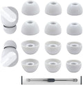 Replacement Silicone Ear Tips for Beats Fit Pro/Studio Buds/Studio Buds+ Headphone, 6 Pairs Earbuds Eartips L/M/S, Eargels Set Fit in Case, Earplug Ear Cap (Silver White with Pen)