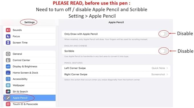 Black Stylus Pen Pencil 1st Gen Generation Replacement for Apple iPad Pro 1st 2nd iPad 1st 2nd 3rd 4th 5th iPad mini 1 2 3 4 iPad Air 1st 2nd iOS Android Capacitive Tablet Touch Screen+Free Holder