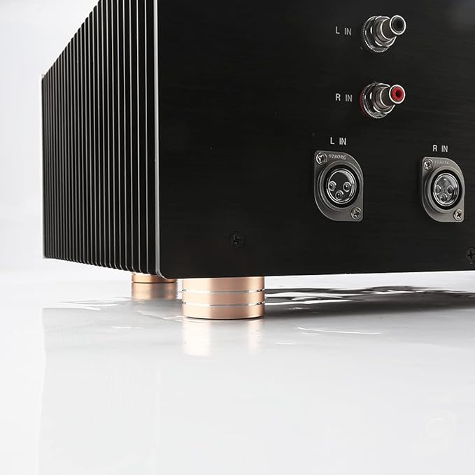 Audiocrast 4X HiFi Speaker Spikes Isolation Feet Pad, Aluminum 40x20mm Turntable Stand Feet Amplifier Shock Absorber Non-Slip Hi-End Floor Protector for Subwoofer DAC CD Turntable Amp