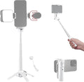 NEEWER Selfie Stick with Detachable Bluetooth Remote Shutter, Lightweight Foldable Travel Tripod for iPhone for YouTube/TikTok Vlogs Live Streaming Photography, White, P15