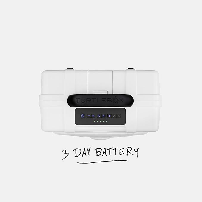 Turtlebox Original Gen 3: Portable Outdoor Bluetooth Speaker – Ultra-Loud (120dB), Waterproof (IP67), Rugged, Impact-Resistant, 3-Day Battery | Party Mode: Unlimited Pairing Stereo, White/Navy