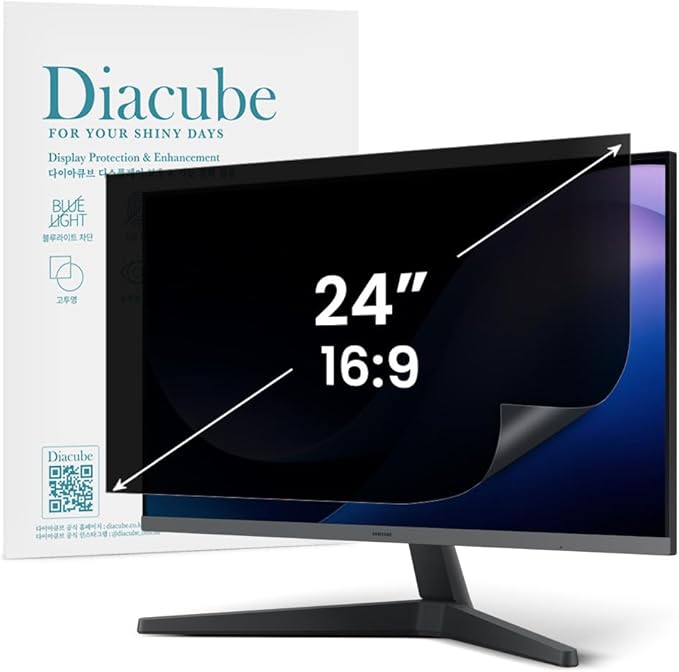 DIACUBE 15.6 Inch Computer Privacy Screen Filter for 16:9 Aspect Ratio Widescreen Desktop PC LED Monitor – Compatible with Curved Monitors - Eye Protection | Anti-UV | Anti-Glare, Anti Spy Screen Protector Film