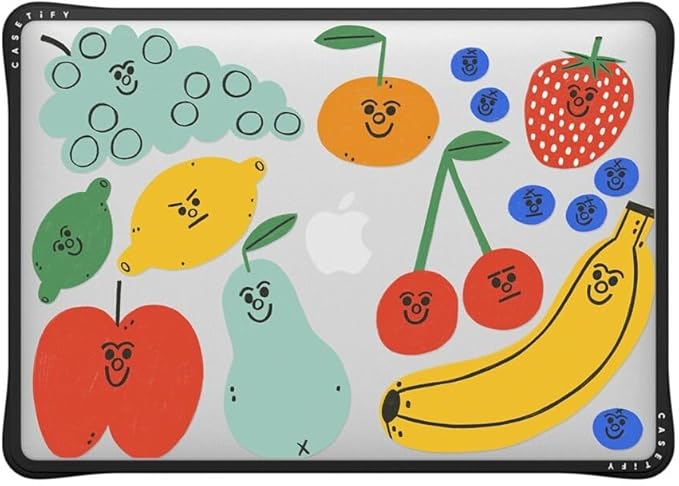CASETiFY Impact MacBook Air 13" (M1/Intel) Case [Cushioned Impact Corners/Scratch-Resistant/Anti-Slip Grip] - Fruit Salad - Clear Black