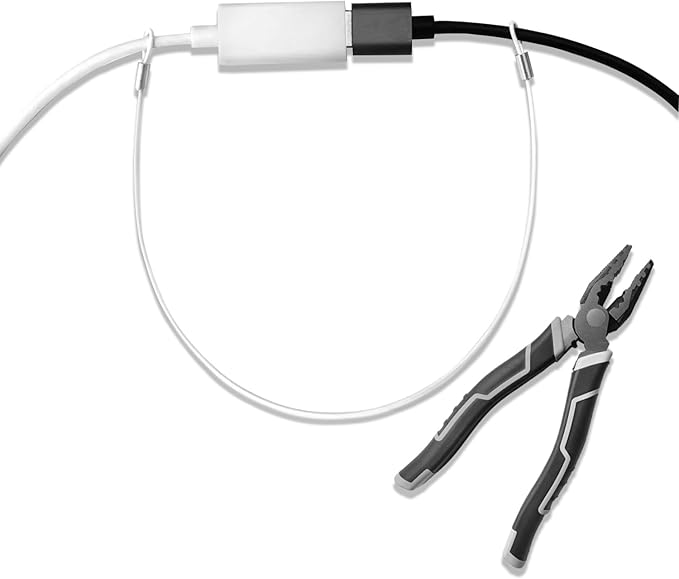 Cable Tethers 30 Pack with Crimping Tool (12 Inches, White Color), Adjustable Security Cable Look, Universal DIY Adapter Tethering Ties Kit for Computer Cord, Pre-Assembled, Tamper-Resistant