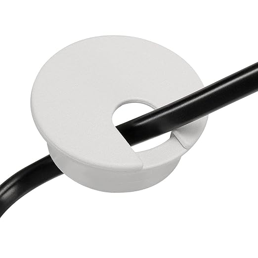 TuTuYa 10PCS Desk Grommet, Desk Grommet 1-3/8 Inch(35mm) Desk Cable Grommet Desk Cable Hole Covers with Hole Saw, Ideal Solution for Office and Home Table Cable (White,1-3/8 Inch)