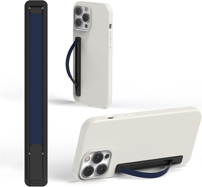 Phone Grip, Ultra Thin Cell Phone Grips Finger Holder Kickstand for Back of Phone, Loopy Case Swappable for Smartphones Wireless Chargers Car Mounts - SleekGrip Essential