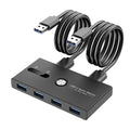 USB Switch, USB 3.0 Switcher 2 Computers Share 4 USB for PC Mouse Keyboard Printer Scanner, USB KVM Switch Selector Compatible with Windows, Mac, Linux