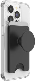 PopSockets Adhesive Phone Wallet and Card Holder with Grip - Black