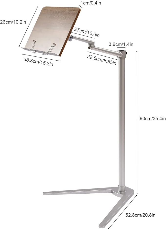 Book Stand for Reading, Floor Stand/Holder for Laptop,Tablet,Phone,Compatible with MacBook,iPad Notebook