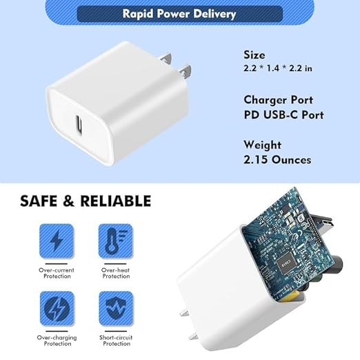 [Apple MFi Certified]6FT iPhone Fast Charger Cord,2Pack USBC i Phone Charge 20W PD USB C Fast Wall Charger Block Lightning Fast Charging Cable for iPhone 14/Pro/Pro Max/Plus/13/12/11/XS/XR/SE2022/iPad