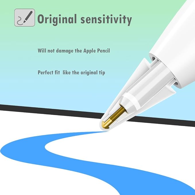6 Color Tips for Apple Pencil tip, Apple Pen Tip Compatible with iPad Pencil Tip with Cover Case for Apple Pencil Pro/USB-C/ 1st Gen/ 2nd Generation iPencil(White,Black,Pink,Blue,Purple,Green)