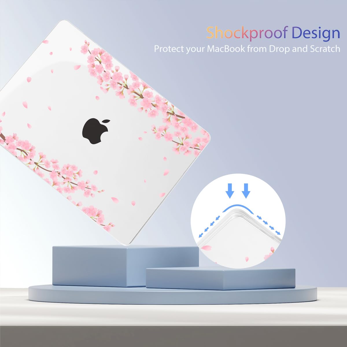 Teryeefi Compatible for MacBook Air 13.6 inch Case M5 A3449 A3240 A3113 A2681 (2026 2025 2024-2022 Release), Protective Plastic Hard Shell Cover for MacBook Air M2 M3 M4 13 inch, Pink Sakura A005