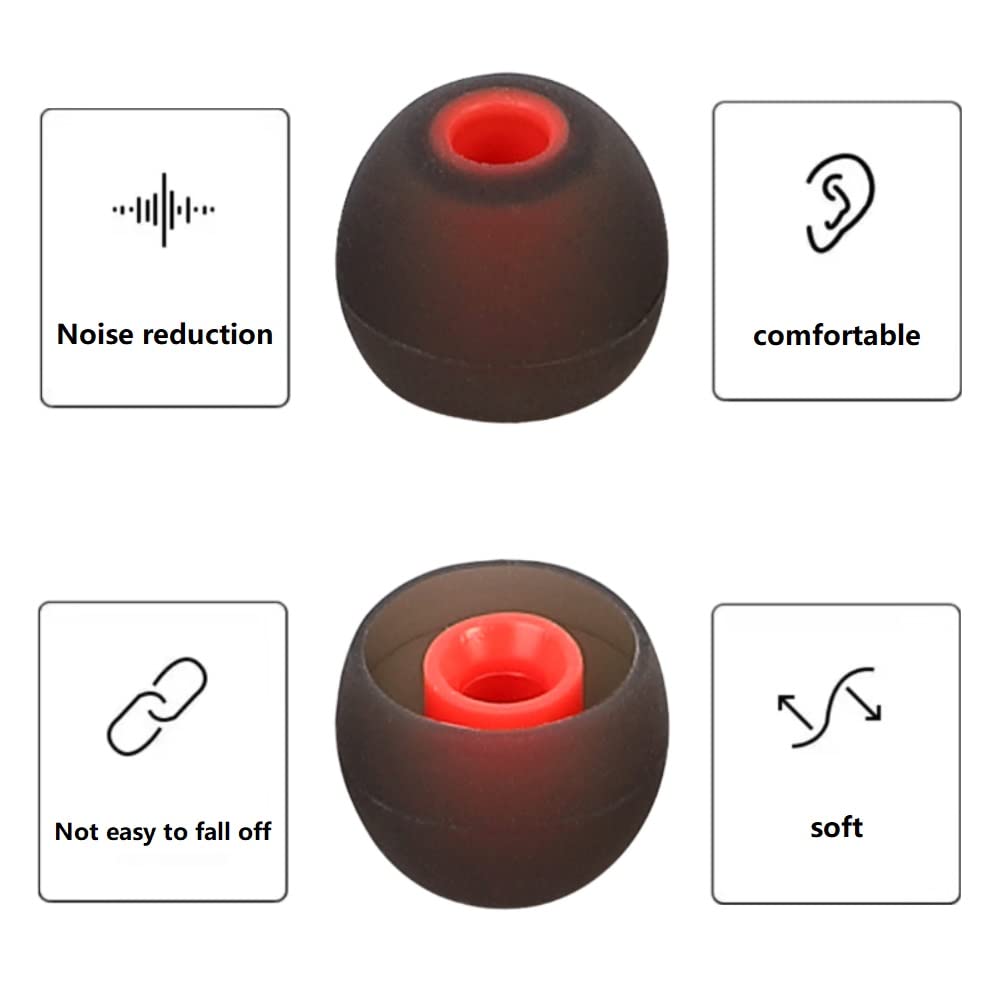 Earbud Silicone Ear Tips Earbuds Replacement Ear Tips Gels Bud for Popular in-Ear Headphones Other Inner Hole from 3.8mm - 5.1mm Earphones 9 Pairs S/M/L