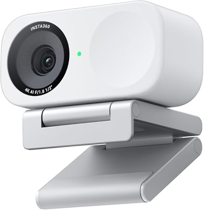 Insta360 Link 2C - 4K Webcam for PC/Mac, 1/2" Sensor, Auto Framing, HDR, AI Noise-Canceling Mic, Gesture Control for Streaming, Video Calls, Gaming, Works with Zoom, Teams, Twitch & More