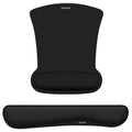 MOSISO Wrist Rest Support for Mouse Pad & Keyboard Set, Ergonomic Mousepad Non-Slip Base Home/Office Pain Relief & Easy Typing Cushion with Neoprene Cloth & Raised Memory Foam, Black