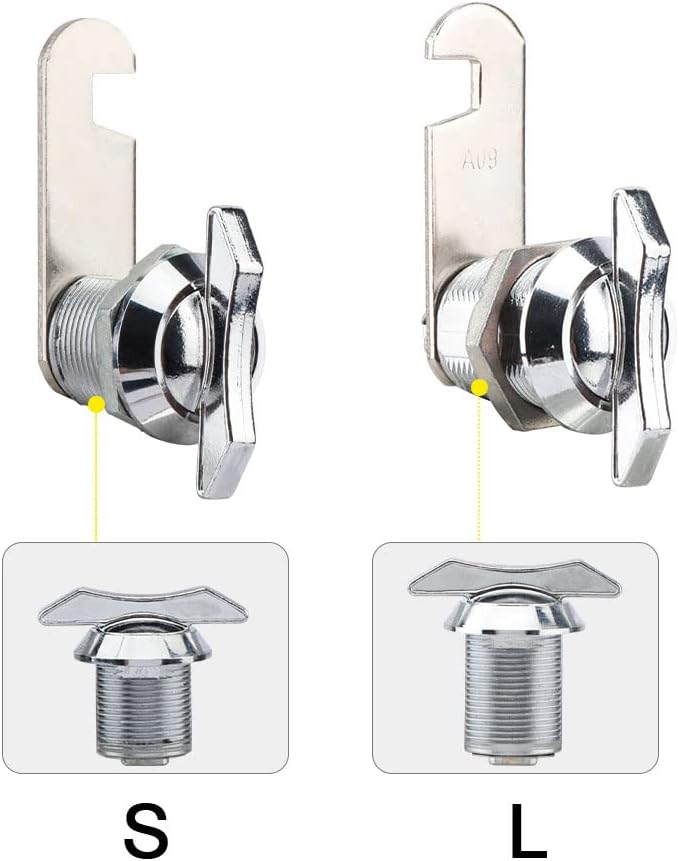 Thumb Operated Offset Cam Lock,Replacement Keyless Compartment Latch, Non-Locking Compartment Lock for RV, Camper, Vehicles, Storage Door Cabinet Mailbox Drawer(Color:L: 19 x 20mm)