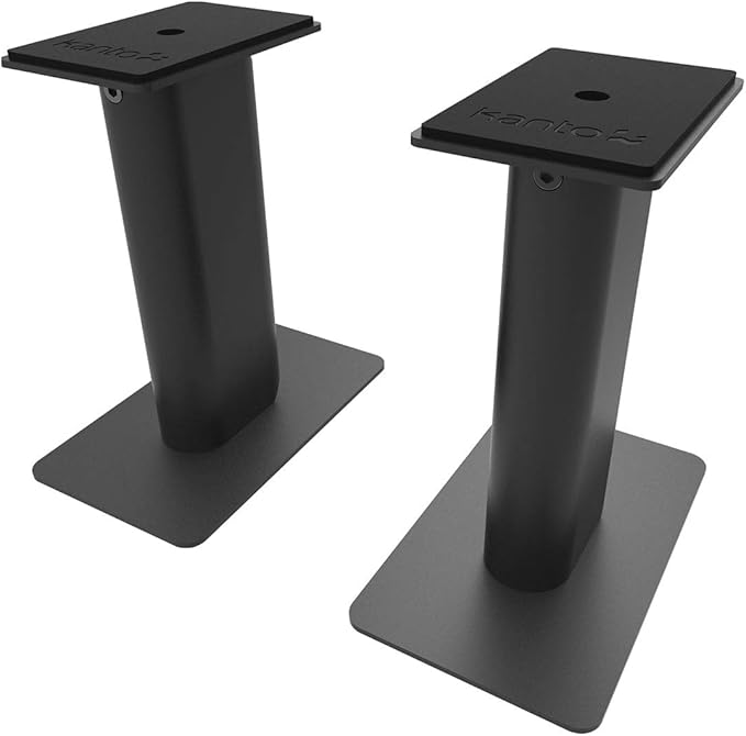 Kanto YU6 Powered Bookshelf Speakers with Bluetooth (Matte Black) with SP9 Desktop Stands (Black)