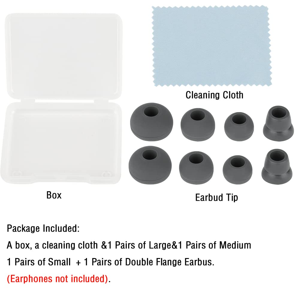 4 Pairs Silicone Ear Tips Earbuds Replacement Tips Earbuds Cap Eartips Tips Compatible with Powerbeats 1/2/3 Wireless Beats by Dre Headphones