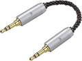 okcsc 3.5MM Male to 3.5MM Male Ultra Short Hifil Male to Male AUX Audio Cable OFC Pair Recording Cable Wire-Breakage-Prevention Design Adoption of 8-Core Braided Structure 5.82 inch