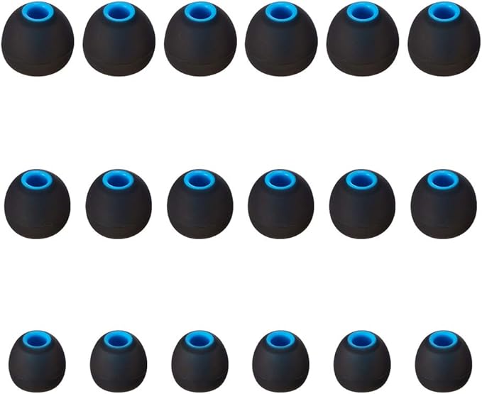 Brandless Earbud Tips Soft Silicone Earbuds Replacement Tips Fit for in-Ear Headphones(Inner Hole from 3.8mm - 4.2mm Earphones) 9 Pairs S/M/L,Black/Blue