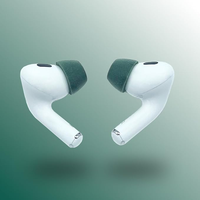 Comply Memory Foam Replacement Earbud Tips for Apple AirPods Pro 1 & 2 | Ultimate Comfort, Secure Fit, Superior Noise Isolation | Anti Slip, Prevent from Falling Out | Green, Medium (3 Pairs)
