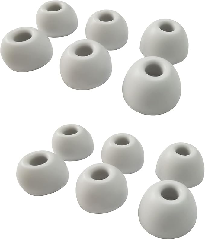 Silicone Ear Tips for Beats Studio Buds Tips Replacement Ear Earbuds Tips Studio Buds+/Fit Pro/Solo Buds for Beats Earbuds, 6 Pairs LMS Gray