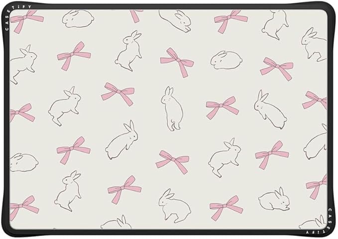 CASETiFY Impact MacBook Air 15" (M2-M4) Case [Cushioned Impact Corners/Scratch-Resistant/Anti-Slip Grip] - Rabbit Ribbon - Clear Black