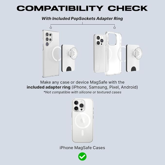 PopSockets Phone Wallet with Expanding Grip and Adapter Ring for MagSafe, Phone Card Holder, Wireless Charging Compatible, Wallet Compatible with MagSafe - Cobalt