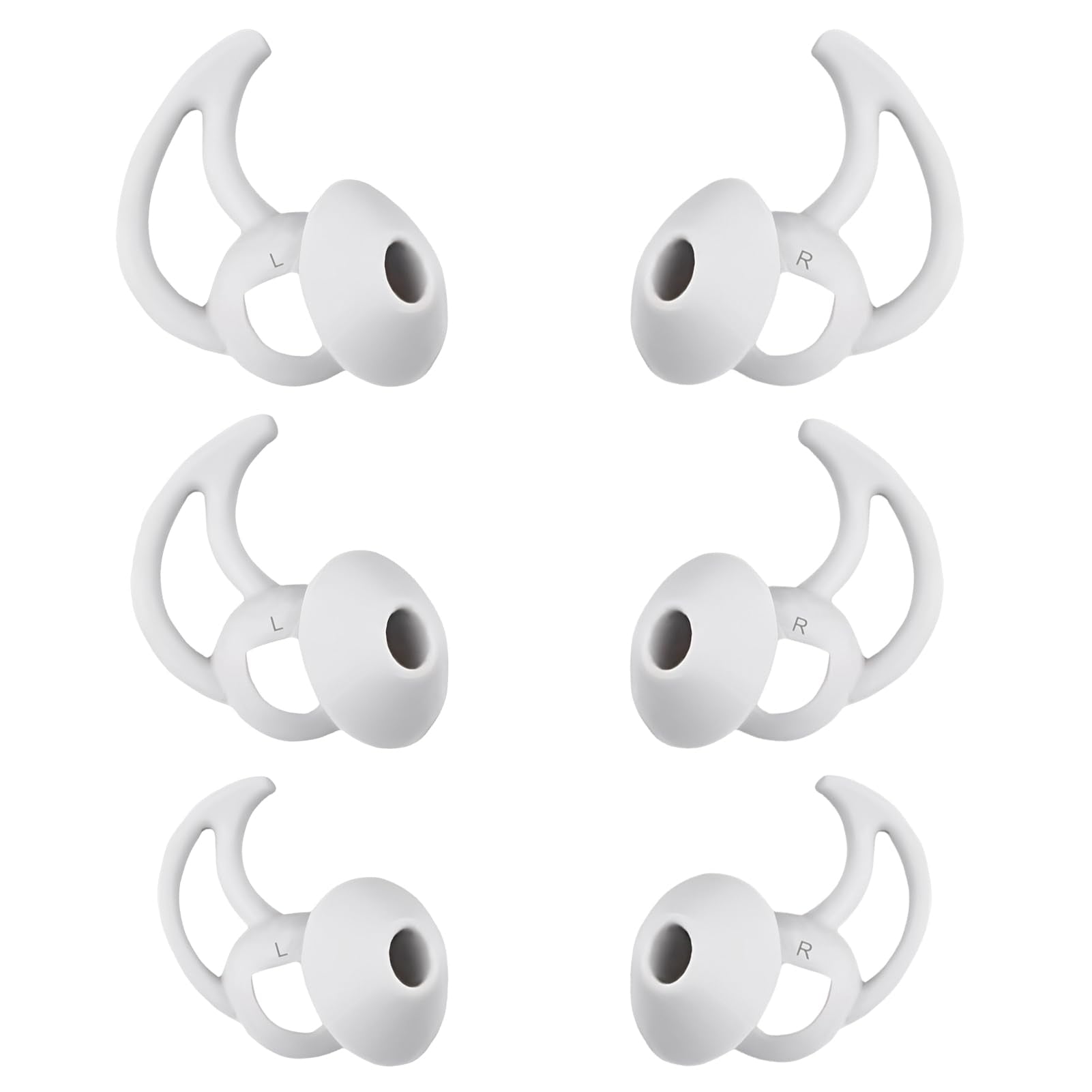 WKYMY Earbud Replacement Tips Silicone Earbud Tips Compatible with Bose Quietcomfort and Sport Headphone Rubber Tips Ear Bud Covers 3 Pairs S M L Gray