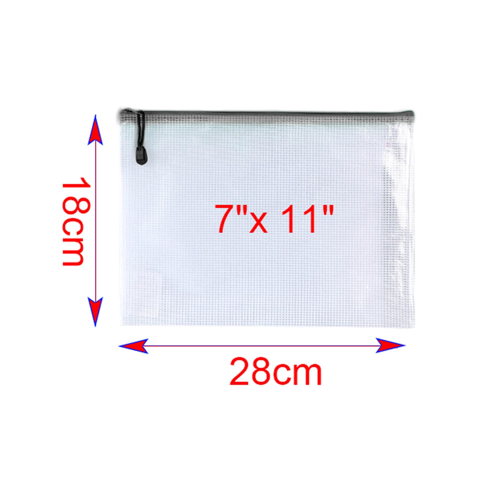 Oaimyy-16Pcs, 7" x 11" inches Mesh Zipper Pouch, Plastic Zip File Folders Puzzle Bags for Organizing,for Office Supplies,Travel,Home Storage-Multicolor