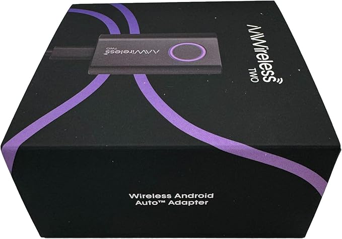 AAWireless Two - Android Auto Wireless Adapter - Convert Factory Wired Android Auto to Wireless - Multifunctional Button - Easy Plug and Play Setup - Seamlessly Connect Via Bluetooth - Made in Europe