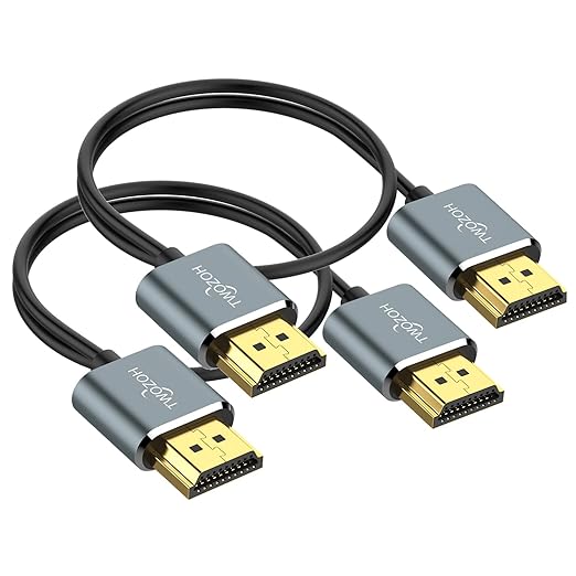 Twozoh Flexible & Slim Long HDMI Cable 30FT 2 Pack, Ultra Thin HDMI Cord Supports High Speed 4K@60Hz 18gbps 2160P/1080P