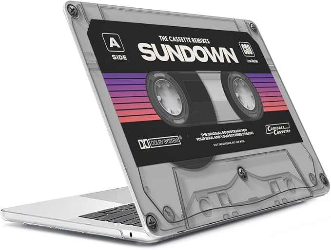 Compatible with MacBook Air 13.6 inch Case 2025 2024 2023 2022 Release M4 A3240 M3 A3113 M2 A2681 with Touch ID, Plastic Hard Shell Case&Keyboard Cover&Screen Film&Webcam Cover, Cassette Tape