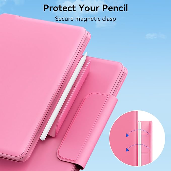 for iPad 9th Generation Case with Keyboard,Magic Style Keyboard Case for iPad 9th/8th/7th Gen 10.2 inch - Floating Cantilever Magnetic Stand Multi-Touch Trackpad (Pink)
