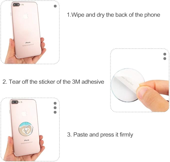 Bonoma Phone Ring Holder, 3 Pack Beach Flowers Butterfly Universal Finger Ring Stand Grip Kickstand Compatible with Smartphones and Tablets